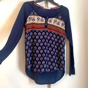 Soft Dark Blue Blouse